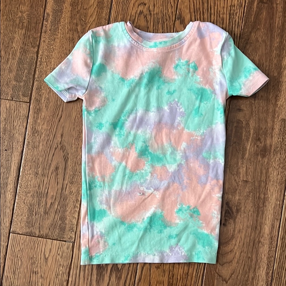 Kids Tie-Dye T-Shirt - Pastel Green and Pink